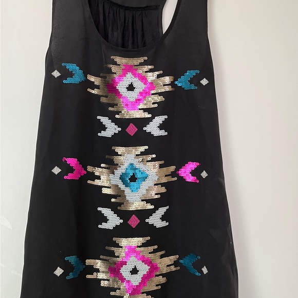 Rock & Republic Native Funk & Flash Sequins Black Tank Top Sleeveless Shirt S - Picture 8 of 10